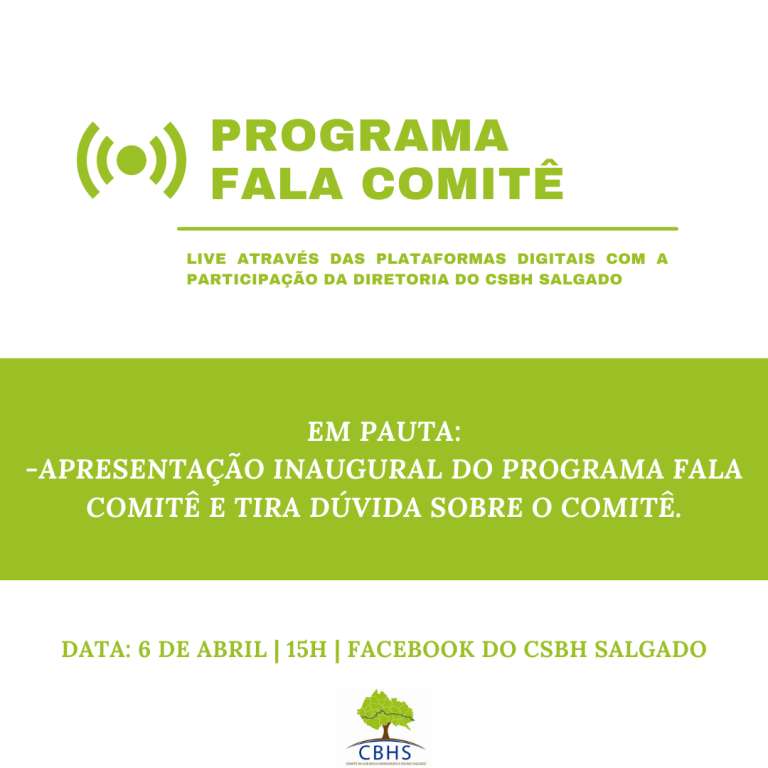 PROGRAMA FALA COMITÊ: TRANSMISSÃO DE LANÇAMENTO ACONTECERÁ NA PRÓXIMA TERÇA-FEIRA (6)