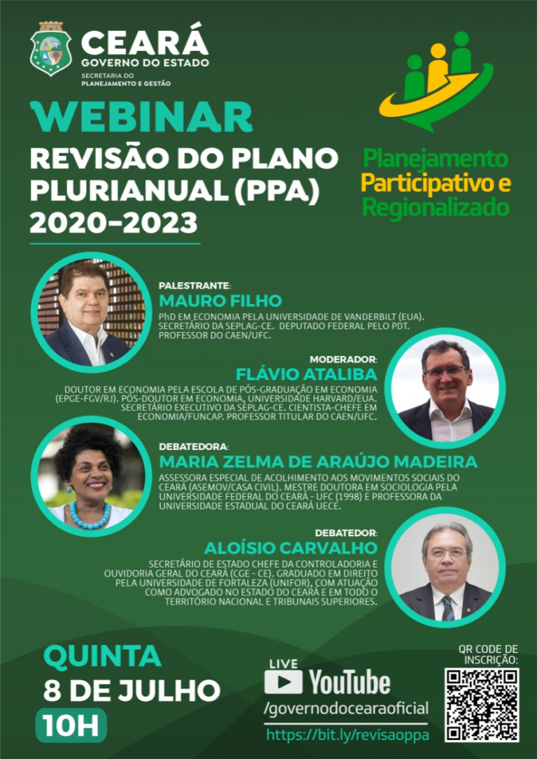 WEBINAR REVISÃO DO PLANO PLURIANUAL 2020-2023 ACONTECE NESTA QUINTA, 8